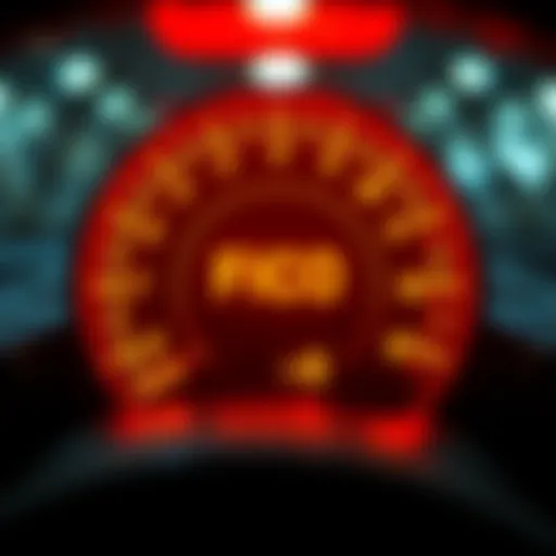 Visual representation of a FICO score gauge