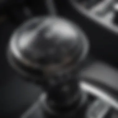 Close-up of a manual transmission gear shift