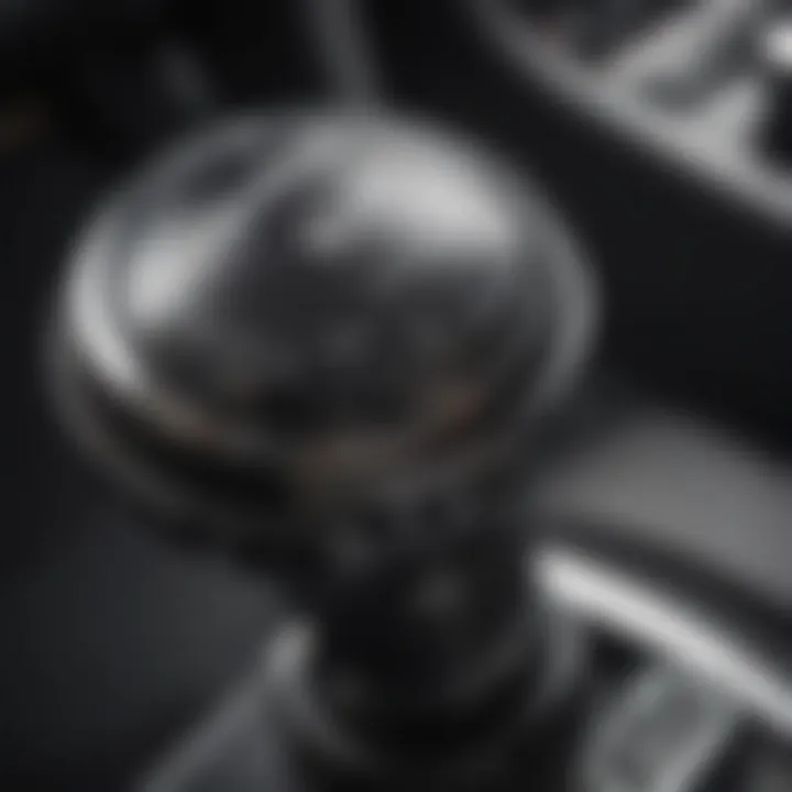 Close-up of a manual transmission gear shift