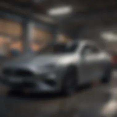 A thoughtful car buyer analyzing reports on a laptop