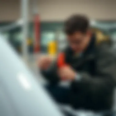 Safe Usage Practices for Car Battery Jumpers User demonstrating safe usage of a car battery jumper