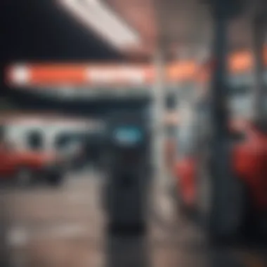 A consumer enjoying the convenience of paying with Apple Pay at a gas station