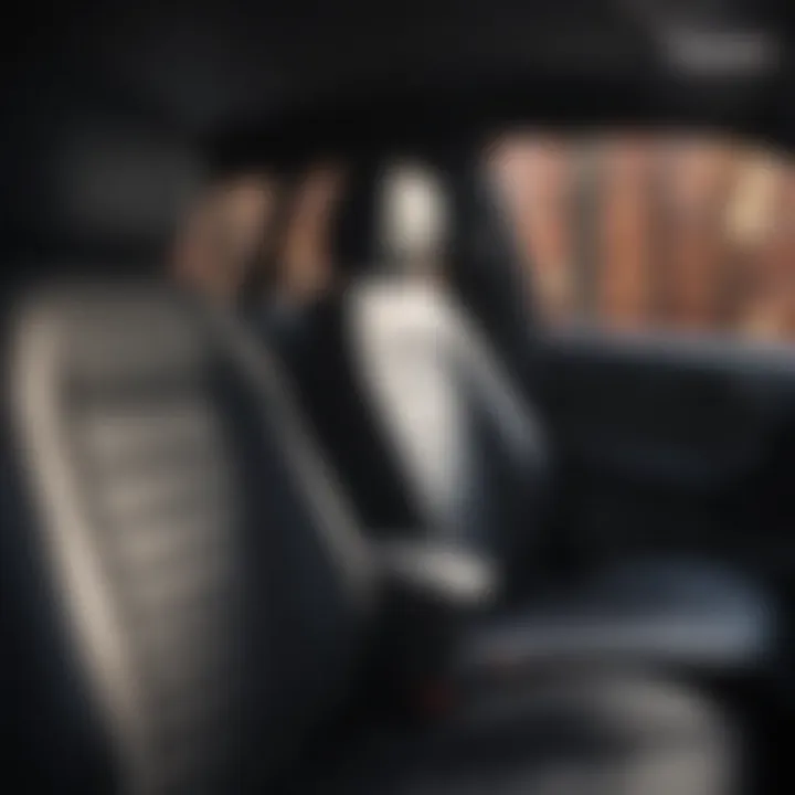 A vehicle interior featuring well-fitted cloth seat covers that enhance aesthetic appeal.