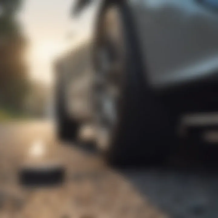 A vehicle on the road demonstrating the importance of tire safety