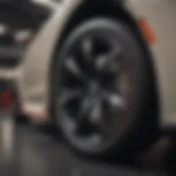 Close-up view of Veloster N wheels showcasing design and finish