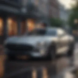 Weatherproof car cover protecting a vehicle outdoors
